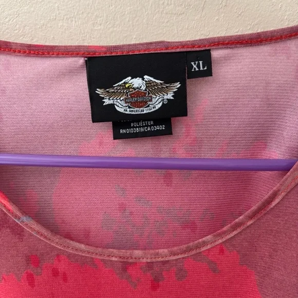 NWOT Harley Davidson SZ XL Sheer Top Shirt Long Sleeve - Picture 5 of 9